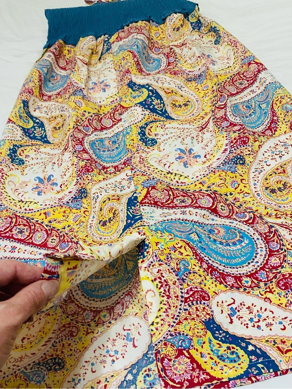 FREE PEOPLE VINTAGE Paisley Maxi Smocked Boho Dress Med. NWT⭐️